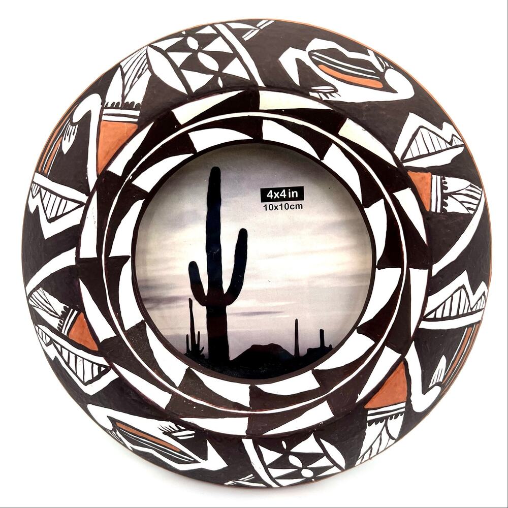 Wilton Industries Southwestern Ceramic Picture Frame Round 4x4 Desert Western